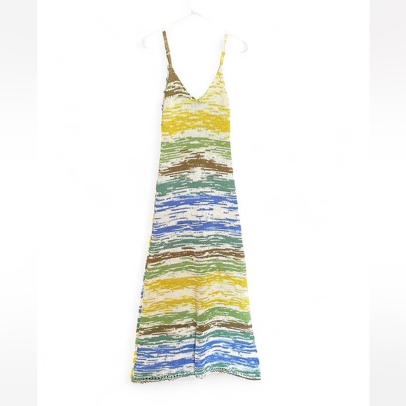 Zara Cream and Blue Knit Dress - Picture 1 of 3